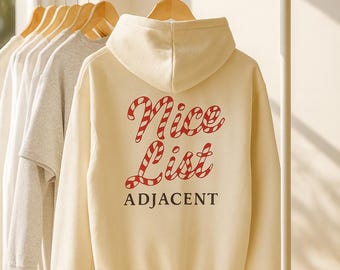 ナイスリスト隣接パーカー • 面白いクリスマススウェットシャツ