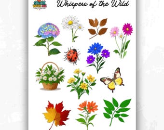 Wildflower Sticker Sheet: Botanical Forest Journaling Stickers