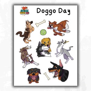 Hunde Aufkleber Bogen - Süßer Welpe Planer Aufkleber für Journals, Scrapbooking, Bastelprojekte - Doggo Day Designs, perfekt für Tierliebhaber