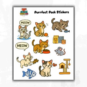 Pegatinas de gato: Calcomanías perfectas para planificadores, diarios y álbumes de recortes