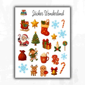 Christmas Magic Stickers: Holiday Planner, Scrapbooking, and Craft Decorations