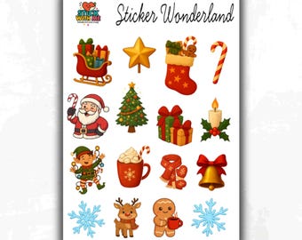 Christmas Magic Stickers: Holiday Planner, Scrapbooking, and Craft Decorations