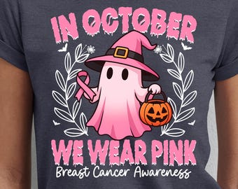 Pink Ghost Breast Cancer Awareness, png: strik Halloween-sublimatie