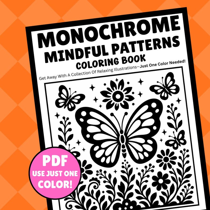 Mindful Pattern Monochrome Coloring Book, Relaxing Abstract Zen Designs ...