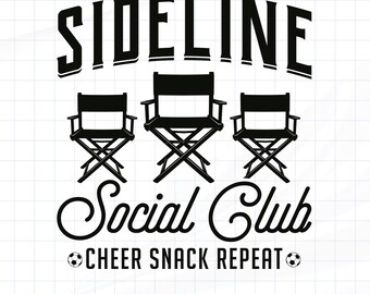 Soccer Mom Sideline Social Club Shirt SVG PNG, Football Sports Mama Design Digital Download