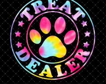 Dog Lover Treat Dealer PNG, Puppy Design, Dog Paw Shirt Print File, Digital Download