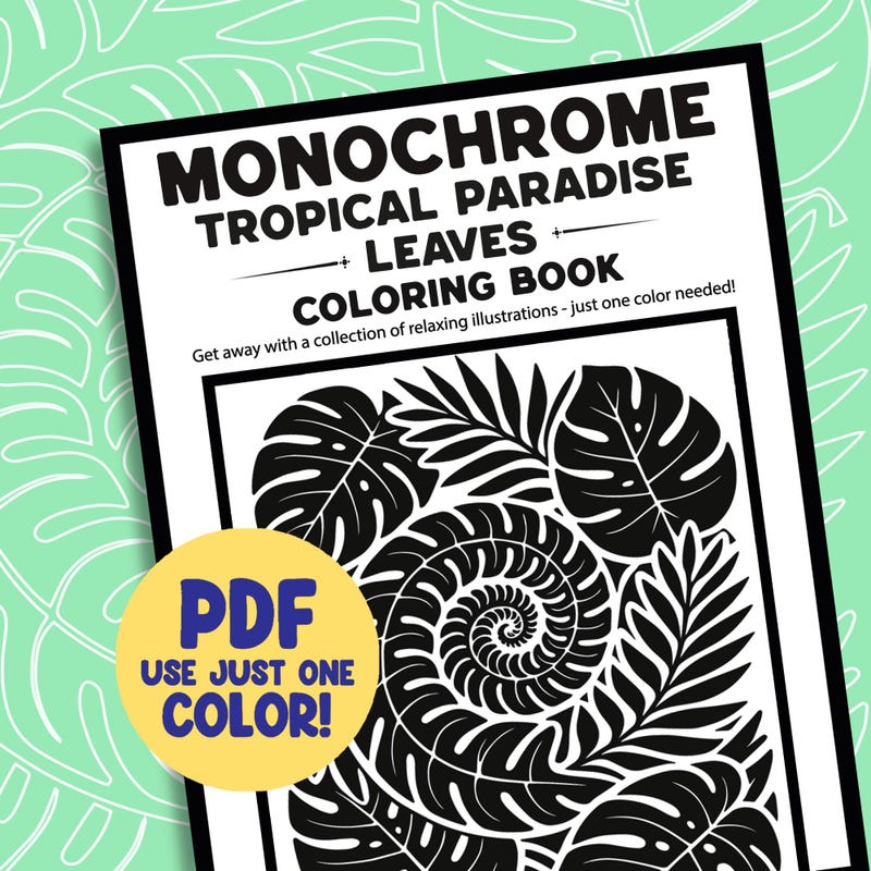 Leaves Adult Coloring Pdf - Etsy