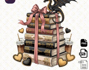 読書とカフェイン摂取 PNG、ヴィンテージの積み重ねられた本 PNG、読書好きの昇華デザイン、読書中のコーヒー PNG、