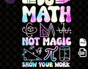 Professeur de mathématiques drôle PNG : Ne faites pas de maths, pas de magie - Conception de salle de classe (téléchargement numérique