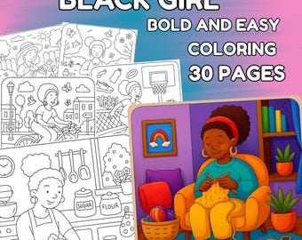 Bold And Easy Black Girl Coloring Pages, Relaxing Fun Activity Of Black Women Printable