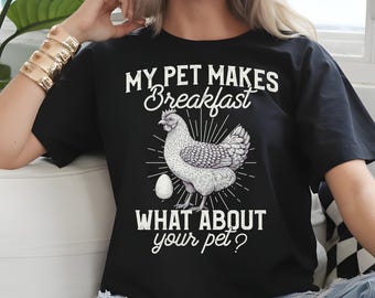PNG de café da manhã de frango engraçado, Sublimação de amante de frango, Design gráfico de camiseta com humor de fazenda, (Download digital)