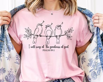 Christian Goodness of God SVG, Continuous Minimalist Line art Bible Verse Faith Bird PNG