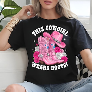 Cowgirl Pink Hat and Boots PNG: Western Rodeo Fashion Design Digital File, Instant Download