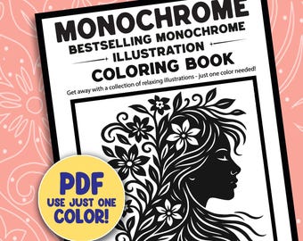 Pages de livre de coloriage monochromes, une collection d'illustrations vendues, feuilles imprimables en une couleur