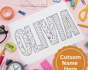 Personalized Custom Name Coloring Page: Custom Kids Alphabet Letters Activity Color Sheet (PDF + PNG)