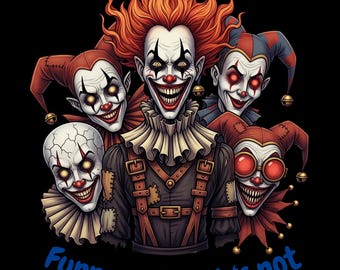 Evil Clown Horror PNG: Dark Circus Graphic (Digital Download