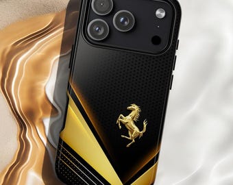 Black & Gold Supercar Phone Case – Italian Racing Luxury Style Cover for iPhone, Samsung, Pixel