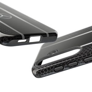 Funda de lujo para teléfono inspirada en Mercedes: cubierta negra estilo panal de abeja para iPhone, Samsung y Pixel. imagen 7