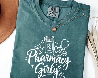 Comfort Colors® Pharmacy Girly Shirt, Pharmacy Shirt, Pharmacist Shirt, Pharmacy Student shirt,Medical Shirt, Healthcare Shirt,Pharm Gift