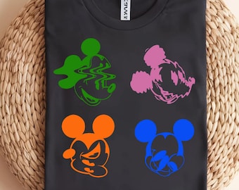 Retro Mickey Mouse T-shirt, Vintage Disney Tee, 80s Style Pop Art Mickey, Distorted Mickey Face, Disney Fan Gift, Disney Trip Shirt