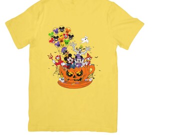 Mickey & Friends Halloween Shirt – Cute Pumpkin Teacup Design – Funny Disney Costume Tee – Spooky Season Gift for Kids and Fans