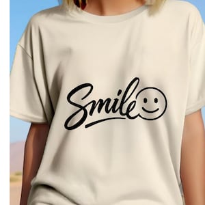 Smile T-shirt, Smiley Face Tee, Positive Vibes, Happy Shirt, Inspirational Gift, Motivational Tee, Mental Health, Self Love Shirt