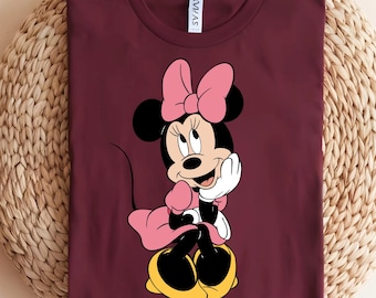 Minnie Mouse T-shirt, Disney Shirt, Minnie Pink Dress Tee, Cute Minnie Mouse, Disney Fan Gift