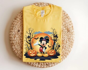 Mickey Mouse Halloween Shirt Pumpkin Witch Tee Disney Halloween Shirt Kids Halloween Gift Cute Halloween Apparel