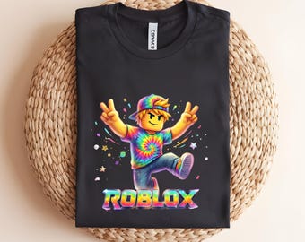 Colorful Roblox T-shirt for Kids and Teens, Gamer Gift, Bright Gaming Pullover, Cool Roblox Player Outfit, Boys Girls tee