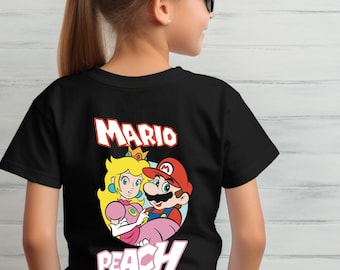 Mario and Peach T-shirt, Super Mario Bros Tee, Gamer Gift, Kids Video Game Shirt, Nintendo Shirt, Retro Gaming Gift