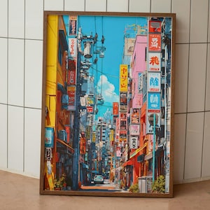 Tokyo Neon Streets – Retro Urban Pop Art Poster