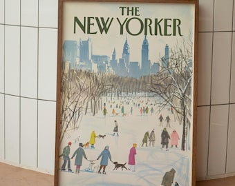 Winter in Central Park – Retro Magazine Print
