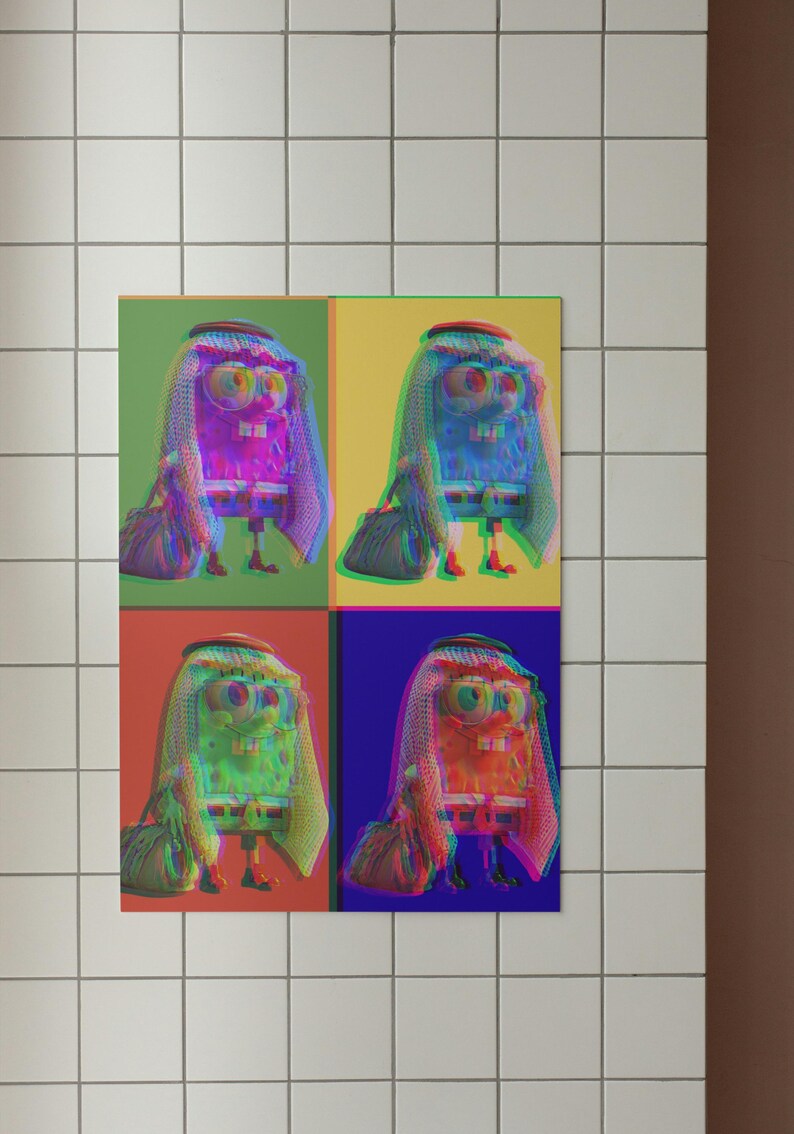 Four Spongebobs Poster – Arabic Pop Art Mashup Wall Print - Etsy