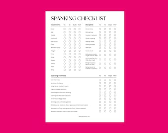 DIGITAL: The Spanking Checklist – Printable BDSM Yes/No/Maybe PDF | Submissive Dominant Kink Limits List | Implements, Positions & Rituals