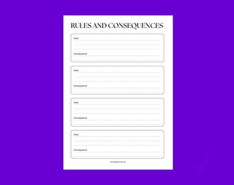 Printable BDSM Rules & Consequences Chart: D/s Discipline Tracker (PDF Download A4 Size)