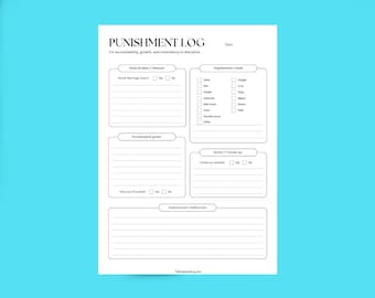DIGITAL: Printable Punishment Log – BDSM Spanking Tracker | Discipline Journal PDF | Submissive Behavior Log | Kink Relationship Tool