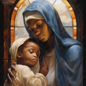 African American Virgin Mary Files, Black Virgin Mary Wall Art JPG, Black Mother Of Christ, Madonna Poster, Black Virgin Virgin Mary Prints