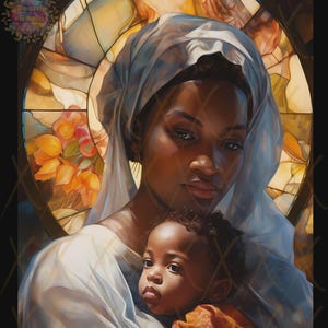 African American Virgin Mary Files, Black Virgin Mary Wall Art JPG, Black Mother Of Christ, Madonna Poster, Black Virgin Mary Digital File