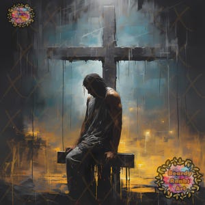 Black Jesus and Cross Print, Brown Jesus Wall Art Print, Christian Artwork, African American Jesus, Black Christian Art, Afrocentric Artwork