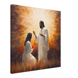 Schwarze Jesus Leinwand Kunstwerk, Religiöses Wanddekor, Christliche Wandkunst, Afroamerikaner Jesus, Schwarze Christliche Kunst, Afrocentric Kunstdekor
