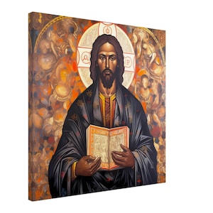 Black Jesus Canvas Artwork, Religious Wall Decor, Christian Wall Artwork, African American Jesus, Black Christian Art, Afrocentric Art Decor