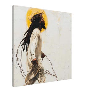 Black Jesus Canvas Wall Art, African American Christian Decor, Afrocentric Religious Artwork, Spiritual Home Decor, Christian Wall Art