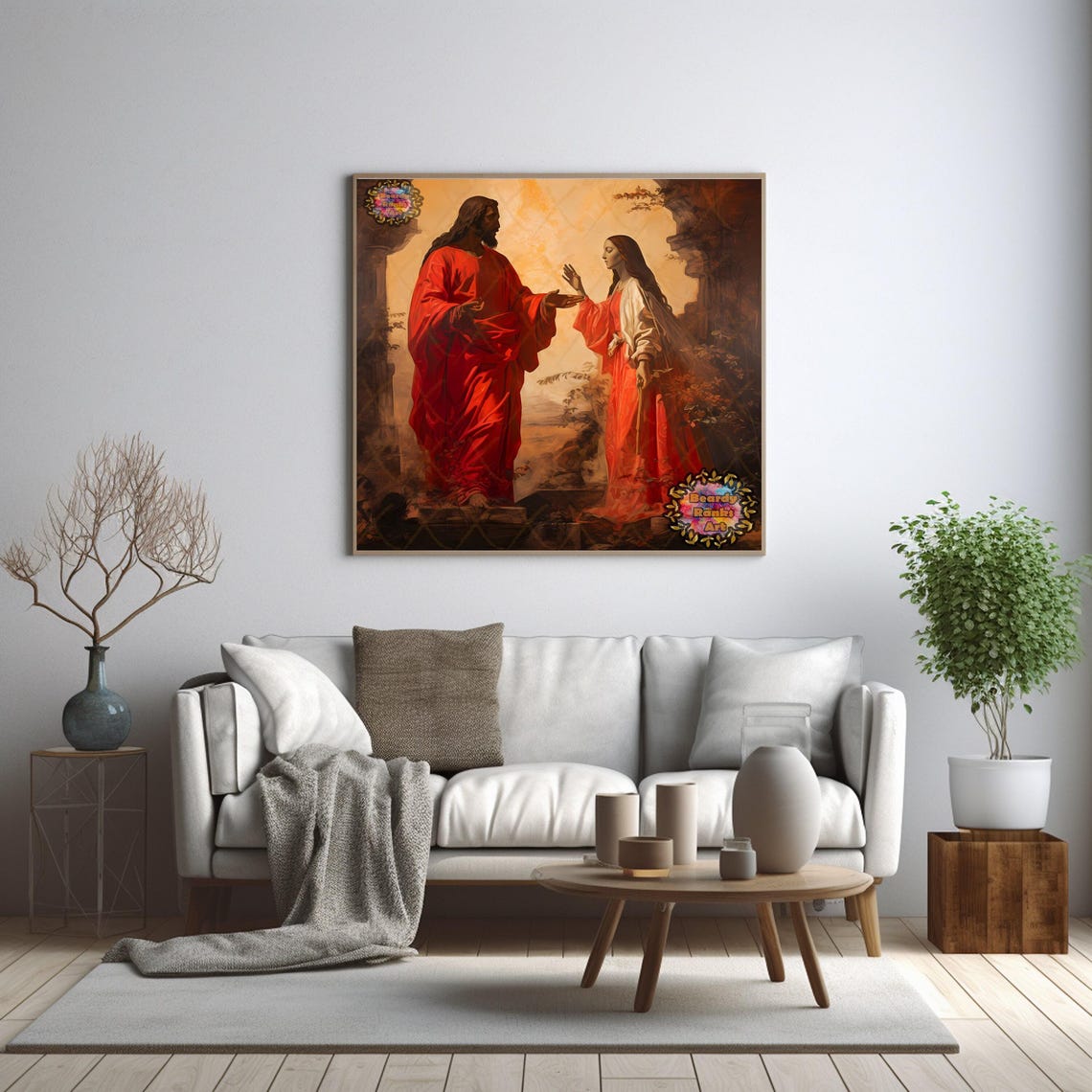 Black Jesus Christ and Mary Magdalene Art, Christian Wall Decor ...