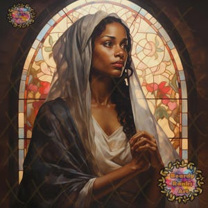 African American Virgin Mary Files, Black Virgin Mary Wall Art JPG, Black Mother Of Christ, Black Madonna Poster, Black Virgin Mary File