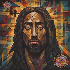Abstract Black Jesus Art, Religious Wall Art, Christian Artwork, African American Jesus, Black Christian Art, Afrocentric Art, Melanin Jesus