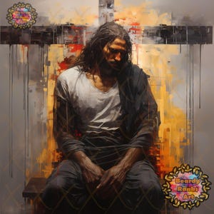 Black Jesus and Cross Print, Brown Jesus Wall Art Print, Christian Artwork, African American Jesus, Black Christian Art, Afrocentric Artwork