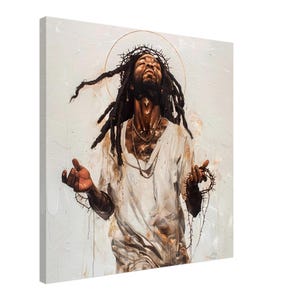 Black Jesus Canvas Wall Art, African American Christian Decor, Afrocentric Religious Artwork, Spiritual Home Decor, Christian Wall Art