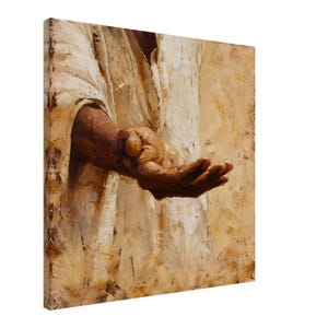Come Unto Me Black Jesus Canvas Artwork, Hand Of Black God Christian Wall Art, Black Jesus Canvas Artwork, African American Christian Décor,