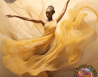 Black Ballerina Art Prints, Dance Wall Decor (Digital Download)