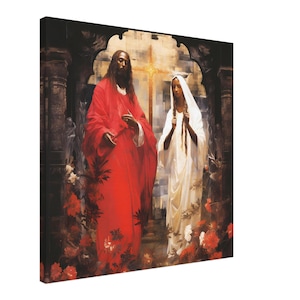 Schwarze Jesus Leinwand Kunstwerk, Religiöses Wanddekor, Christliche Wandkunst, Afroamerikaner Jesus, Schwarze Christliche Kunst, Afrocentric Kunstdekor